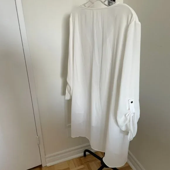 Sheer Long White Blouse with beaded detail - Picture 4 of 7